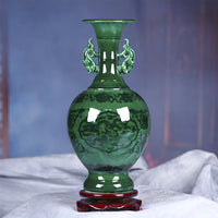 Jingdezhen Ceramic Vase for Living Room Decor, Chinese Style Flower Arrangement Ornament, Light Luxury Blue and White Porcelain