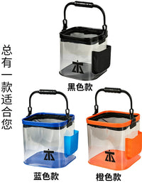 Portable Folding Transparent Square Water Bucket for Fishing and Outdoor Activities