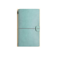 Vintage A6 Leather Journal Notebook with Strap, Loose-Leaf Diary with Blank Kraft Paper