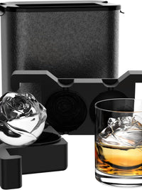 Silicone Sphere Ice Ball Maker for Whiskey and Cocktails, Clear Bubble-Free Large Ice Cube Mold