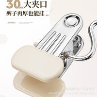 Stainless Steel Clothes Pegs with Hooks, Strong Grip, Multi-functional, Non-marking, Wide Mouth Clips for Home Laundry