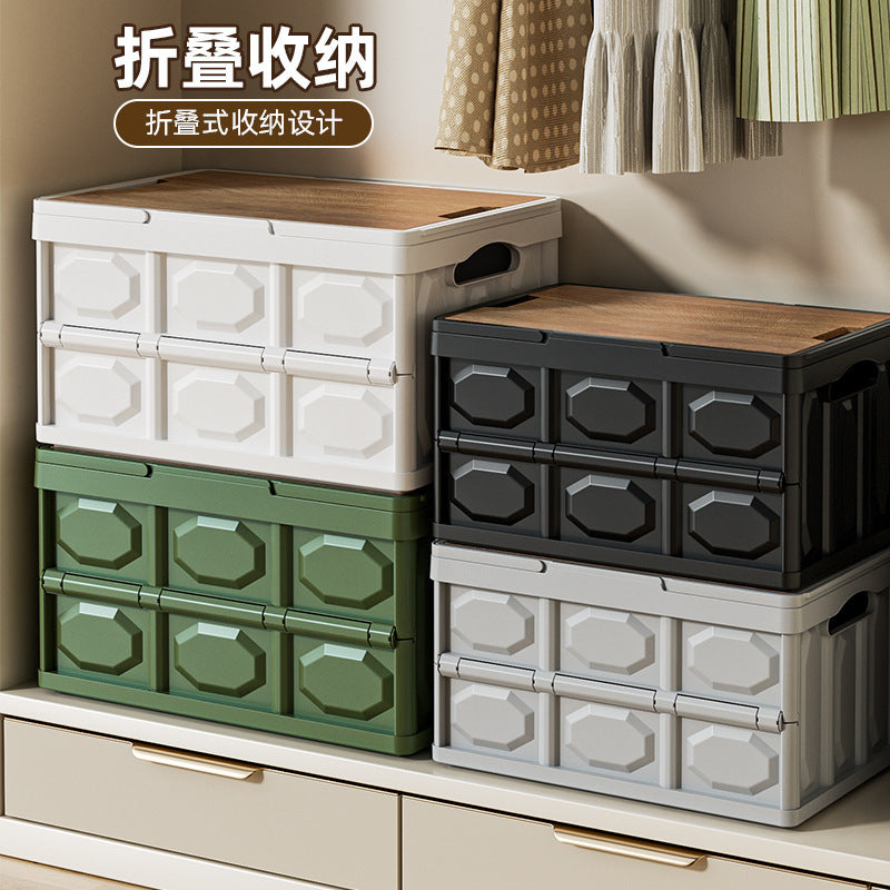 Portable Outdoor Storage Box with Lid - Large Capacity Car Trunk Organizer for Camping & Stalls