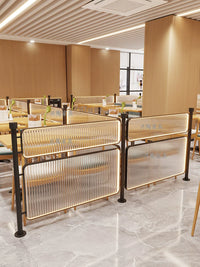 Modern Light Luxury Fluted Glass Partition Screen for Restaurants and Hot Pot Shops