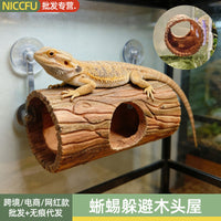 Resin Suction Cup Lizard Hideout Tree Bark Cave for Reptile Terrariums