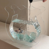Acrylic Betta Fish Tank, All-in-One Transparent Desktop Aquarium, Small Ecological Ornament