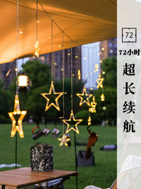 Outdoor Camping LED Star String Lights Tent Awning Decorative Solar Battery Powered