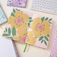 A5 Hardcover Floral Notebook with Lined Pages