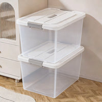 Clear Acrylic Storage Box with Lid, Large Capacity Portable Organizer for Clothes and Home Storage