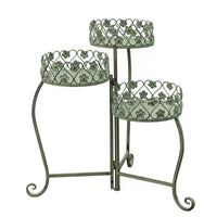 Vintage Iron Art Folding Flower Pot Stand for Balcony Garden Patio