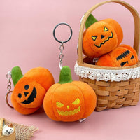 Funny Pumpkin Plush Keychain Cartoon Cute Bag Charm Halloween Gift