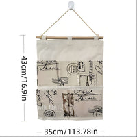 Fabric Wall Mount Storage Bag Canvas Hanging Organizer for Dorm Room Doors and Walls
