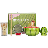 Hand-Painted Watermelon Matcha Bowl Set with Whisk Stand