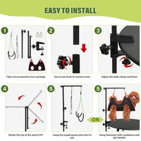 Adjustable Foldable Pet Grooming Stand for Dogs and Cats, Portable Bathing Aid