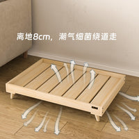 Elevated Wooden Pet Bed for Cats and Dogs, Detachable Washable Mattress, All Seasons