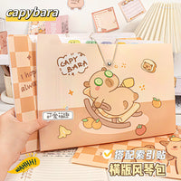 Capybara Accordion File Folder, PP Waterproof Multi-layer Document Organizer for Students