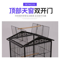 Multi-functional Metal Bird Cage for Small to Medium Birds, Pet Aviary with Multiple Perches
