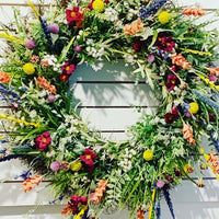 Texas Wildflower Wreath for Front Door Decor