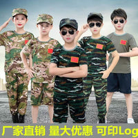 Kids' Camouflage T-Shirt & Pants Set for Summer Camp & Military Training