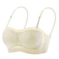 Seamless Strapless Tube Top Bra with Anti-Slip Gel, Push-Up, Backless, Invisible, Thin Padded, No-Show