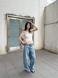 9hour Summer Lace Camisole & Polka Dot Mesh Top Set
