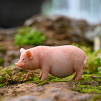 Miniature Pig Figurine for Desktop, Living Room, Garden, and Bonsai Decor