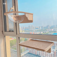 Glass Suction Pet Window Shelf for Cats and Parrots