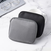 Minimalist Japanese Canvas Multi-functional Mini Portable Key Pouch with Headphone/Lipstick Compartment