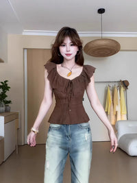 Women's French Style Off-Shoulder Lace Patchwork Short Sleeve Top