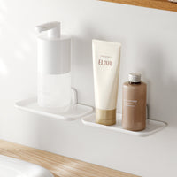 Foldable Wall-Mounted Bathroom Shelf for Toiletries and Hand Sanitizer, No-Drill Installation