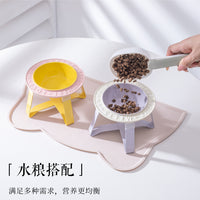 BD Flying Saucer Ceramic Pet Bowl with Elevated Iron Stand for Cats and Dogs, Anti-Tip, Macaron Colors