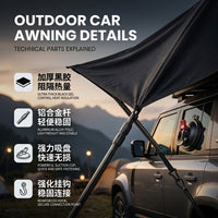 Car Side Awning Tent for Outdoor Camping, RV, SUV - Waterproof Sunshade Shelter