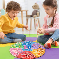 Wooden Magnetic Fishing Game Set for Toddlers, Educational Parent-Child Interactive Toy