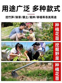 Manganese Steel Garden Hoe with Rake for Weeding, Planting, and Digging