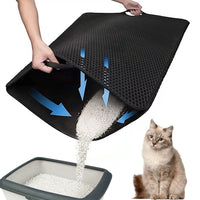 Large Double-Layer Cat Litter Mat, 45x60cm, EVA Waterproof Anti-Slip Litter Trapper