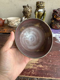 Japanese Bizen Ware Matcha Bowl, Handcrafted Ceramic with Natural Glaze