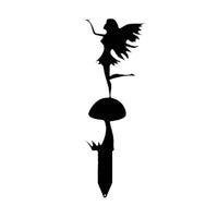 Garden Silhouette Fairy Bird Metal Stake Ornament for Lawn and Yard Decor