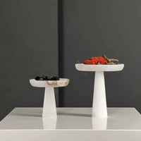 Luxury Spanish Marble Decorative Tray with Stand, Modern Fruit Plate and Storage Organizer