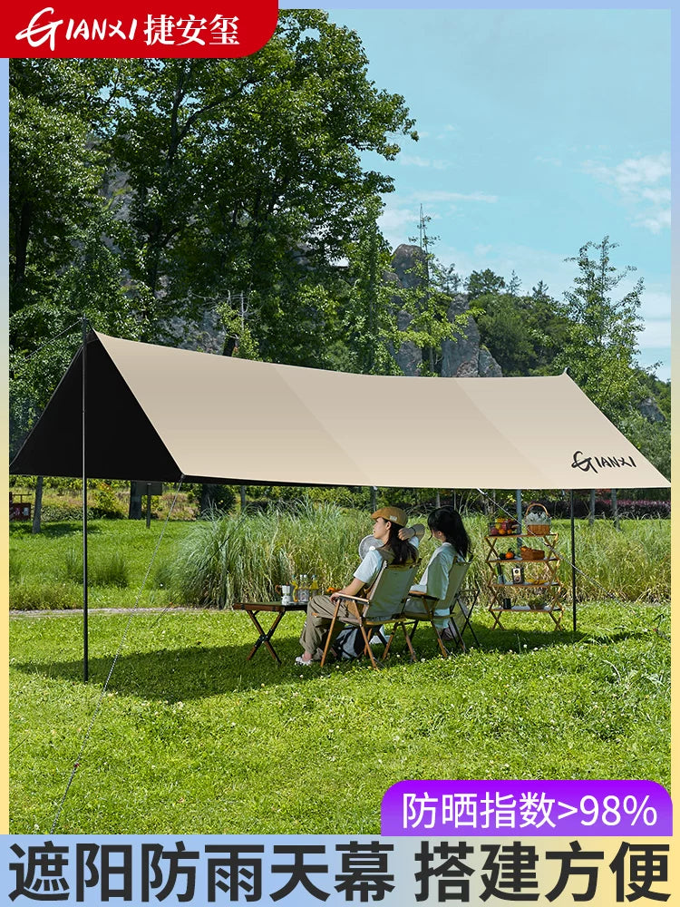 Outdoor Camping Tarp Sunshade Rainproof Canopy Tent with UV Protection
