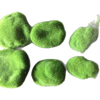 Artificial Flocked Moss Stones for Micro Landscape & Green Wall Decor
