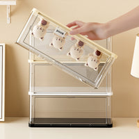 Stackable Blind Box Display Case Dustproof PET Plastic Figurine Organizer for Collectibles