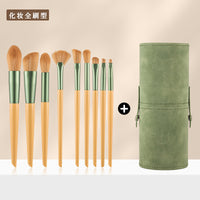 PU Leather Makeup Brush Holder with Aluminum Tube, Waterproof Cosmetic Organizer for Long-Handled Brushes