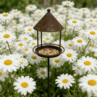 Vintage Bird Cage Feeder with Ground Stake for Outdoor Garden Patio