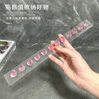 Acrylic Wall-Mounted Jewelry Organizer with Hooks for Necklaces and Bracelets
