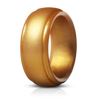 Men's 8mm Beveled Edge Silicone Ring for Outdoor Sports