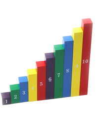 Montessori Decimal Rods Math Learning Toy for Early Education, 1-10 Number Recognition