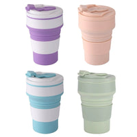 Collapsible Silicone Water Bottle, Food Grade 350ml Portable Leak-Proof Cup for Travel, Office, and Students