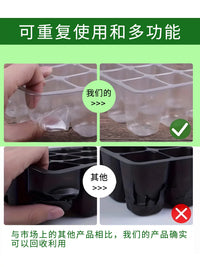 12-Hole Seed Starter Tray Kit with Humidity Dome and Base, Reusable Plant Germination Station