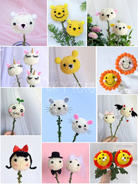 DIY Chrysanthemum Emoticon Animal Face Craft Kit for Kids' Bouquets
