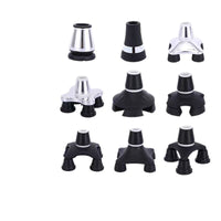 Anti-Slip Rubber Cane Tips for Quad and Tripod Walking Sticks, Multi-Size Bases