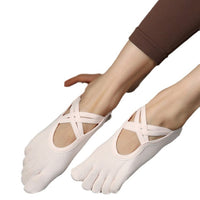 Five-Toe Yoga Socks Non-Slip Pilates Barre Fitness Socks for Women